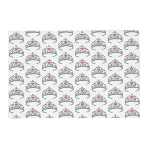 Pretty Pink Princess Tiara Birthday Party Girl Placemat