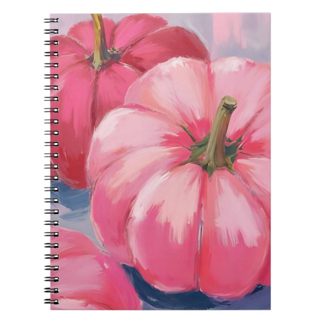 Pretty Pink Pumpkins Watercolor Notebook (Front)