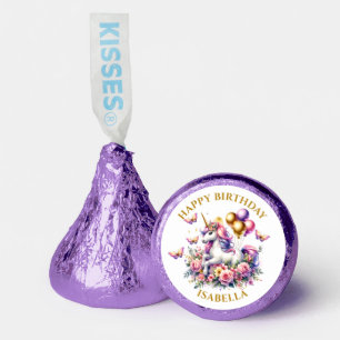Pretty Pink, Purple and Gold Unicorn Birthday Hershey®'s Kisses®