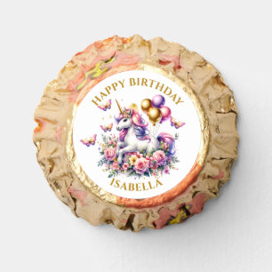 Pretty Pink, Purple and Gold Unicorn Birthday Reese's Peanut Butter Cups