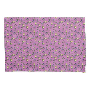 Pretty Pink Purple and Yellow Pansies Pillow Case