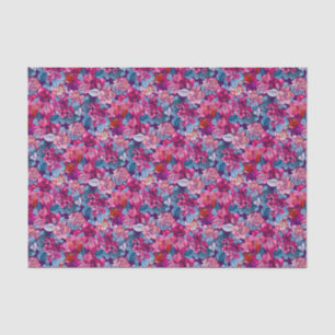 Pretty Pink Purple Blue Floral Pattern Tissue Paper