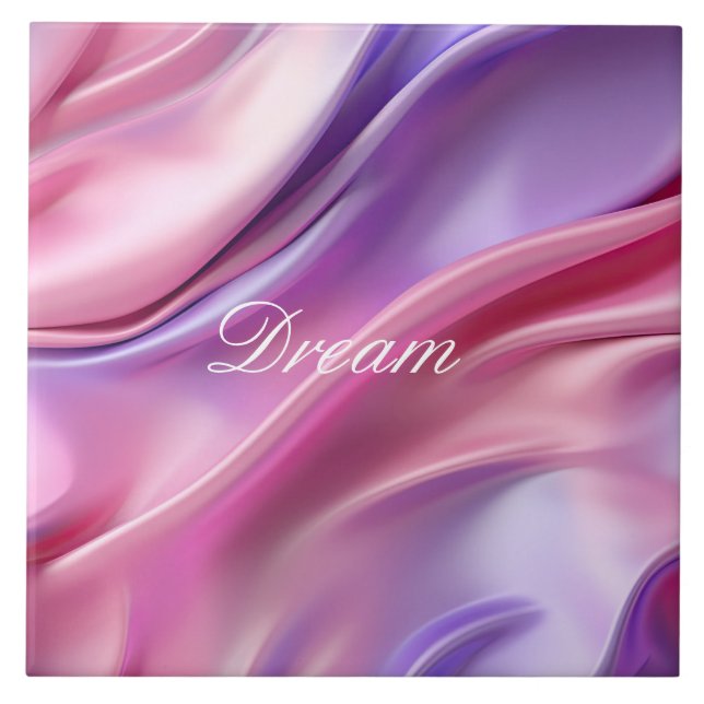 Pretty Pink Purple Dream Ceramic Tile (Front)