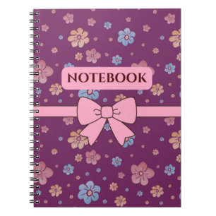 Pretty Pink & Purple Floral Aesthetic Notebook