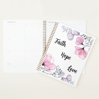 Pretty Pink Purple Floral  Christian Women Planner