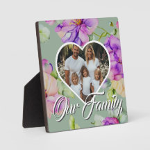 Pretty pink purple floral Family photo template