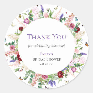 18x FLORAL CHALKBOARD-STYLE LABELS/STICKERS & PEN-Favours/Gift-Blossom & Brogues 