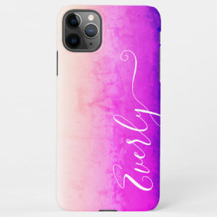 Pretty Pink Purple Ombre Background Custom Name iPhone 11Pro Max Case