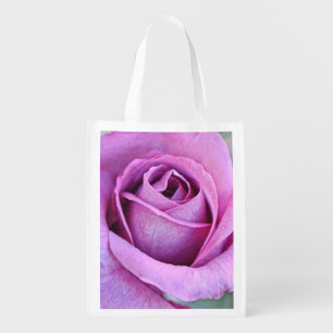 Pretty Pink Purple Rose Eco Friendly Grocery Bag