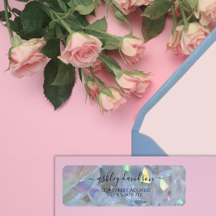 Pretty Pink Quartz Crystal Return Address label