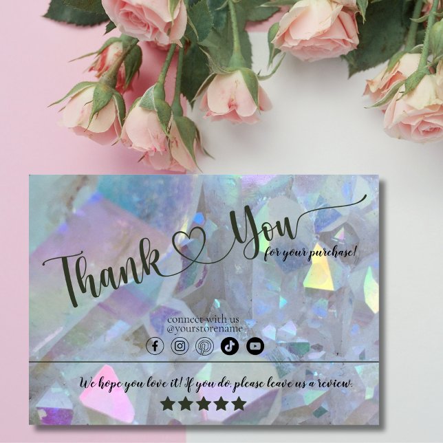 Pretty Pink Quartz Crystal Thank You Cards (Creator Uploaded)