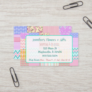 Pretty Pink Quilt & Bow Business Card