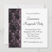 Pretty Pink Quinceanera Masquerade Party Invitation (Back)