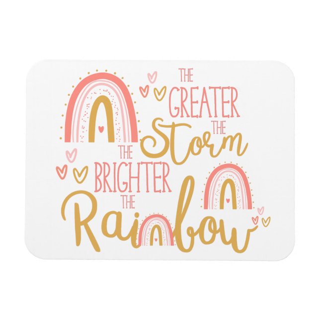 Pretty Pink Rainbow Encouragement Quote Magnet (Horizontal)
