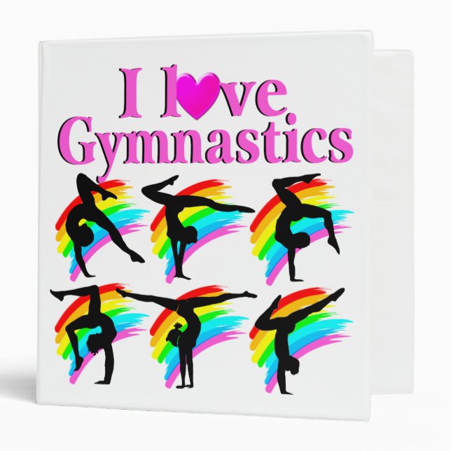 PRETTY PINK RAINBOW GYMNASTICS DESIGN BINDER (Front/Inside)