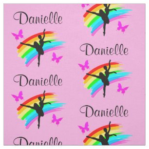 PRETTY PINK RAINBOW PERSONALIZED DANCER FABRIC