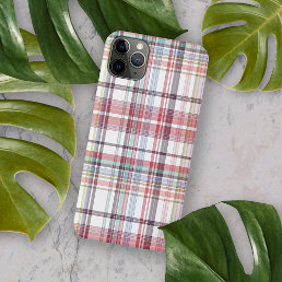 Pretty Pink Red Blue Green White Tartan Pattern iPhone 11 Pro Max Case