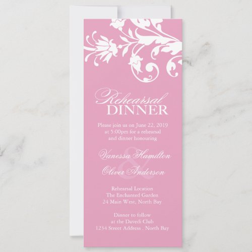 Pretty Pink Rehearsal Dinner Invitations
