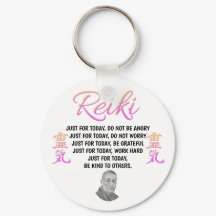 Pretty Pink Reiki Principles Keyring