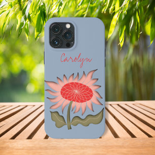 Pretty Pink Retro 3D Sunflower  iPhone 13 Pro Max Case
