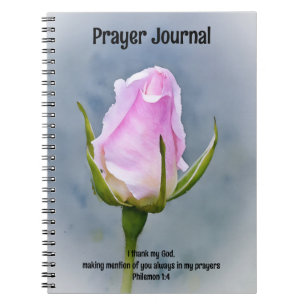 Pretty Pink Rose Bud Art Prayer Journal