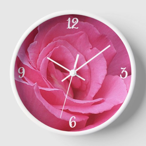 Pretty pink rose floral boho trendy beautiful cute clock