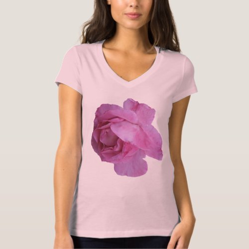 Pretty pink rose flower trendy boho floral girly  T_Shirt