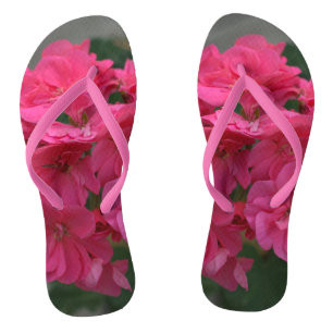 Pretty Pink Rose Geranium Flip Flops