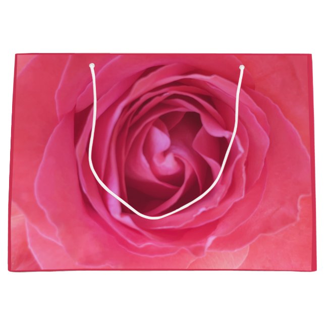 Pretty Pink Rose Large Gift Bag (Front)