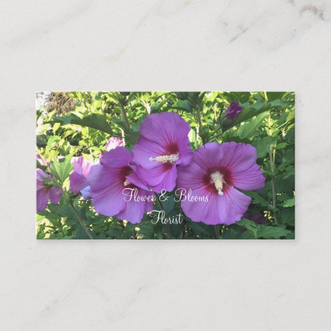 Pretty Pink Rose of Sharon/Hibiscus Personalized  Business Card (Front)