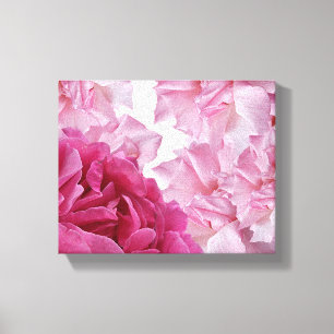 Pretty pink rose petal abstract floral modern art canvas print