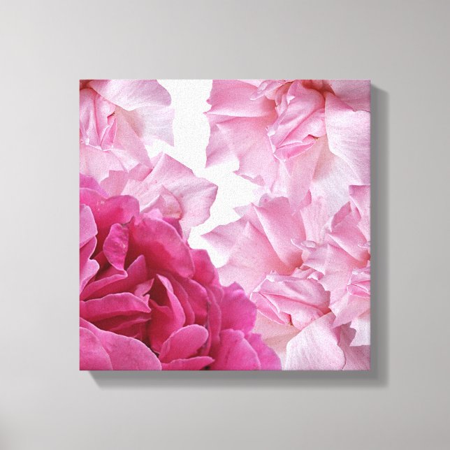 Pretty pink rose petal abstract floral stylish art canvas print (Front)