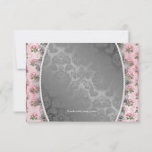 Pretty Pink Rose Pink and Gray Baby Shower Invitation (Back)
