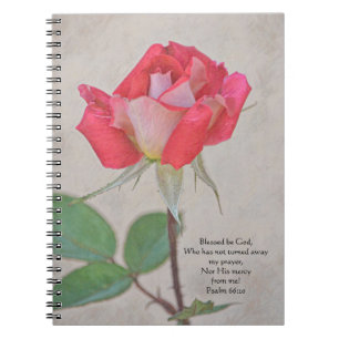 Pretty Pink Rose Prayer Journal Notebook
