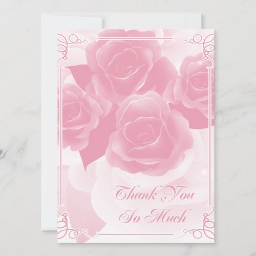 Pretty Pink Rose Thank You Flat Cards