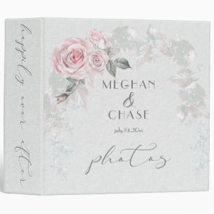 Pretty Pink Rose Wedding Arch 3 Ring Binder