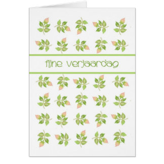 Pretty Pink Rosebuds Dutch Greeting Birthday Card