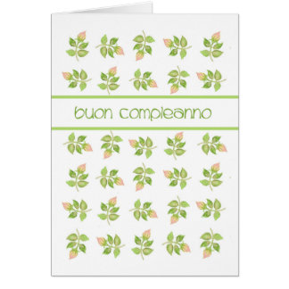 Pretty Pink Rosebuds Italian Language Birthday Cards