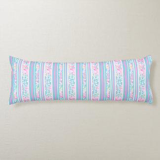 Pretty Pink Roses and Stripes Body Pillow