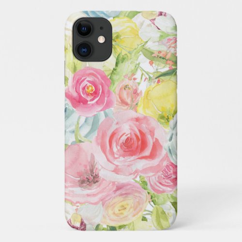 Pretty Pink Roses iPhone 11 Case