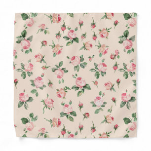 Pretty Pink Roses Floral Bandana