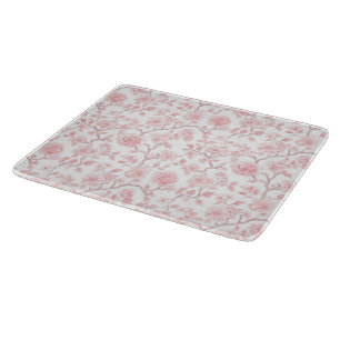 Pretty Pink Roses Floral Bridal Shower Cutting Board
