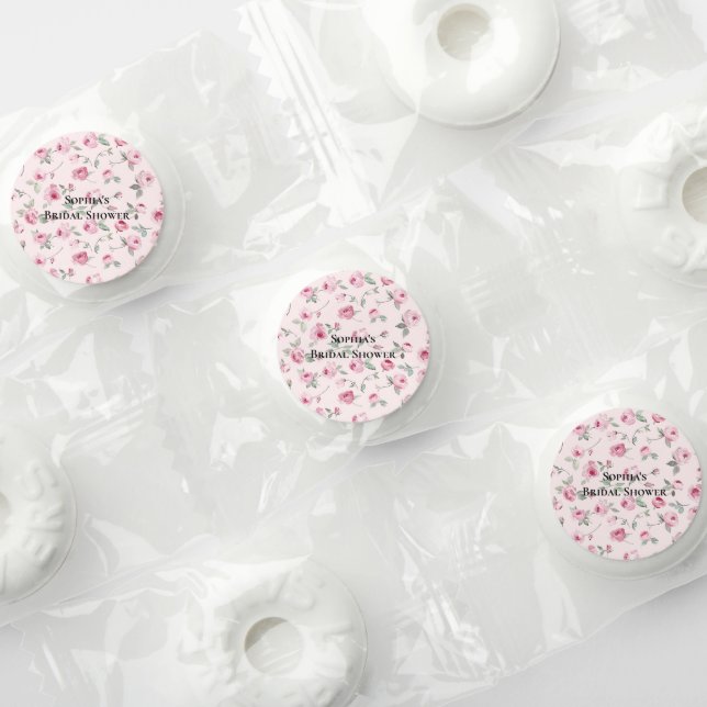 Pretty Pink Roses Floral Bridal Shower Life Saver® Mints (Assorted)