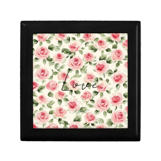Pretty Pink Roses Floral Gift Box (Front)