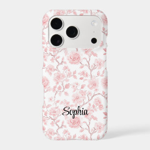 Pretty Pink Roses Floral iPhone 17 Pro Case