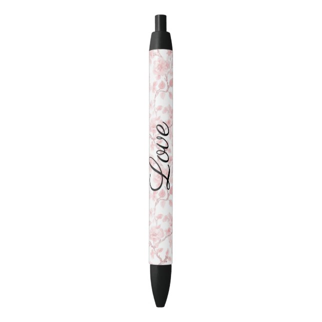 Pretty Pink Roses Floral Love Pen (Front Vertical)