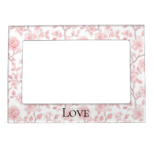 Pretty Pink Roses Floral Magnetic Frame