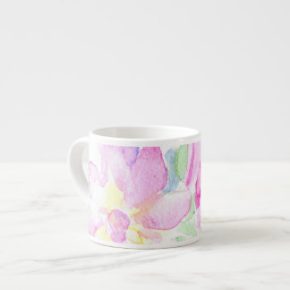 Pretty Pink Roses, Hand-painted in Watercolour Espresso Cup