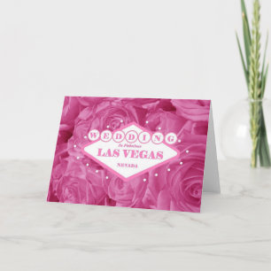 PRETTY PINK ROSES Las Vegas WEDDING Card