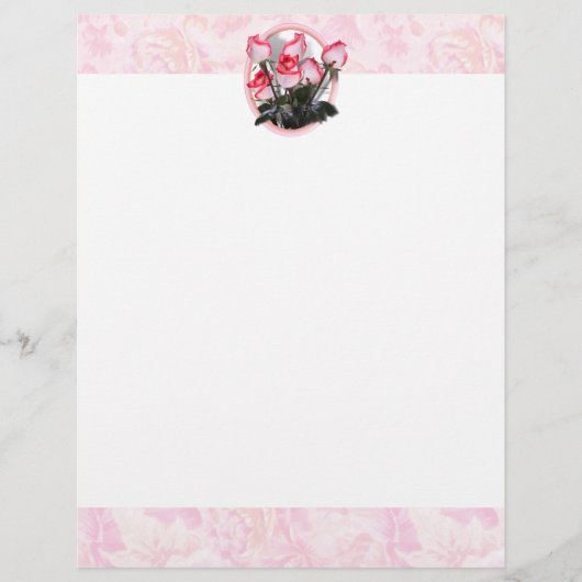 Pretty Pink Roses on Rosy Background (Front)